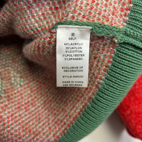 Woman's Red Holiday Christmas Sweater - Size Medium Festive Cozy - Picture 8 of 10